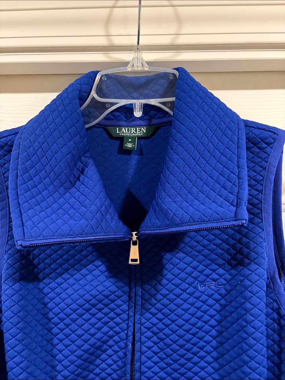Ralph Lauren Quilted Cobalt Blue Zip Vest like new size M - Picture 4 of 5